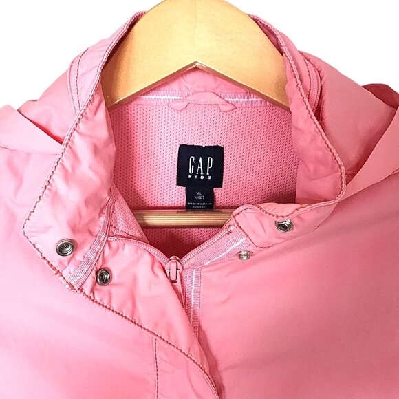 Gap Kids Girls Pink Hooded Lined Zip Up  Wind/Rain Jacket With Pockets - XL/12 - Picture 3 of 9